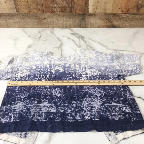 J.Jill Blue White Linen Blend Convertible Split Open Back Top Shirt Womens XS - Picture 10 of 11